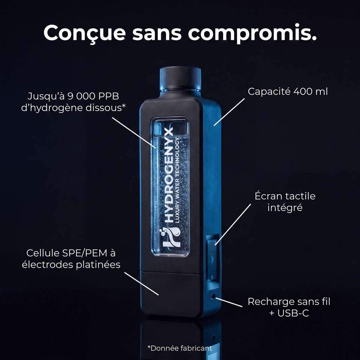 Caractéristiques techniques HYDROGENYX Flask