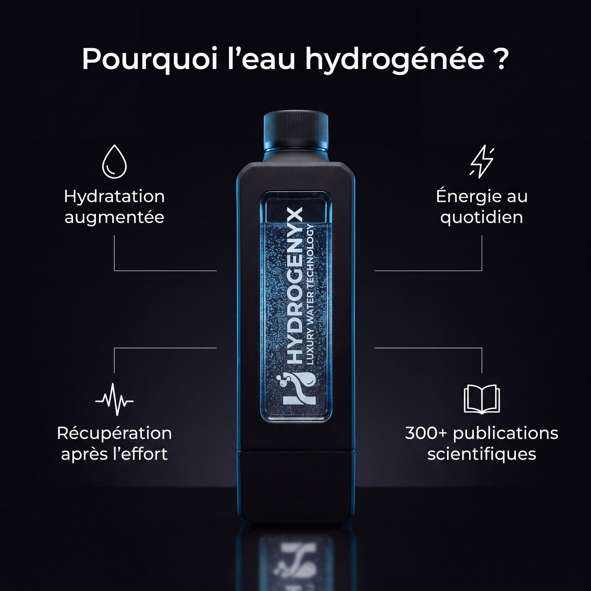 Bénéfices HYDROGENYX Flask : récupération, énergie, routine bien-être
