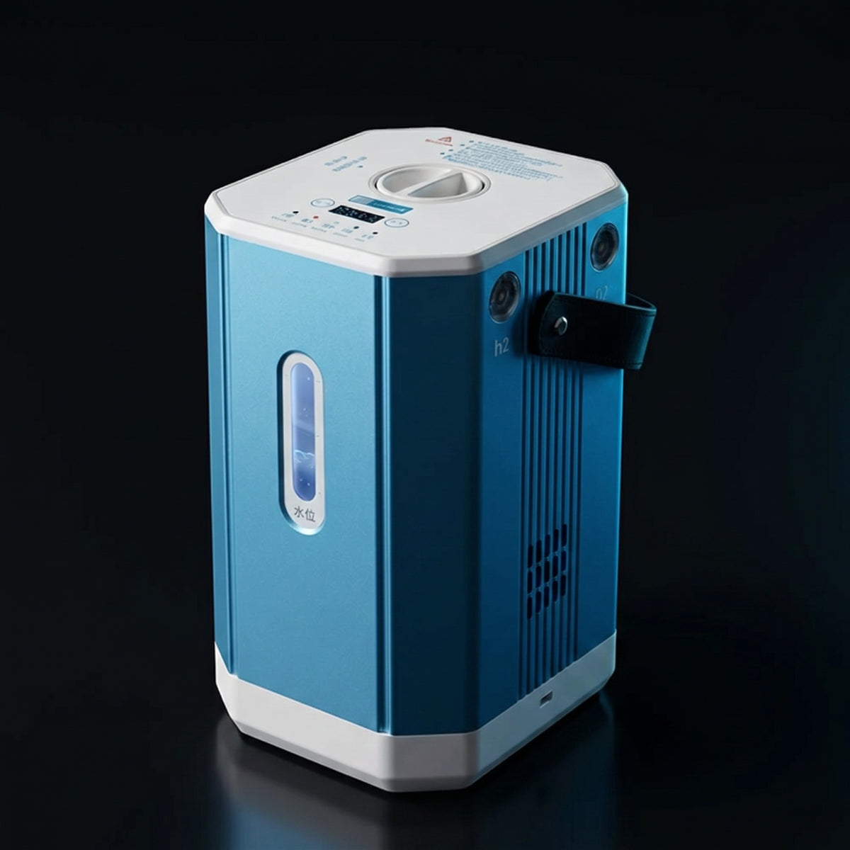 HYDROGENYX Air — inhalateur portable aluminium, fond noir studio